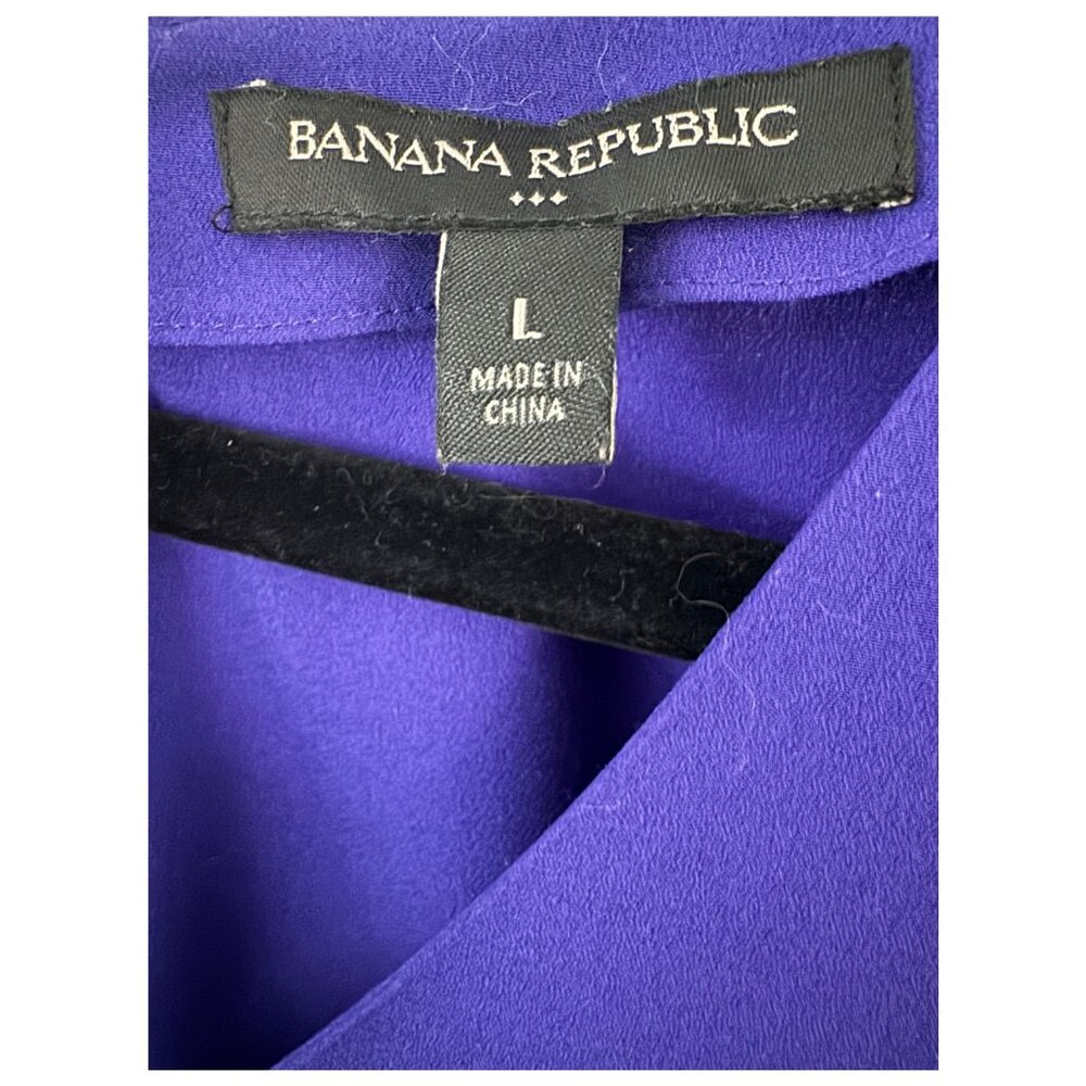 Banana Republic Factory Purple V-Neck Sleeveless Fringe Hem Top Women's Large - Picture 5 of 8